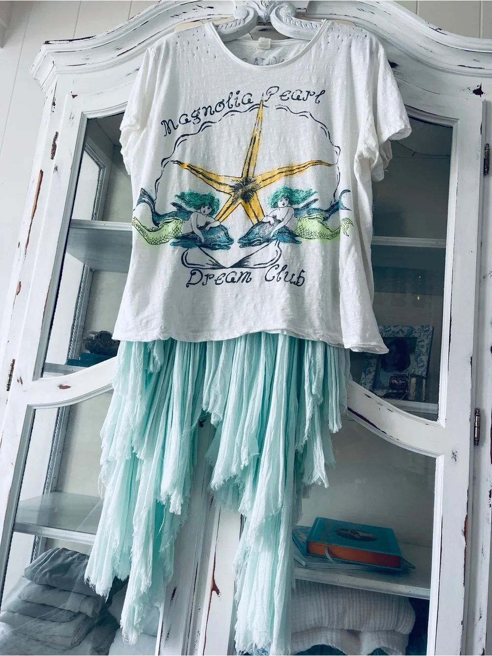 Free People One Clover Boho Elegant Minty Aquamarine Women's Skirt